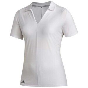 ADIDAS Womens Aeroready Short Sleeve White Performance Polo Shirt Size Medium